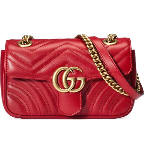 gucci gg marmont small matelassé shoulder bag red|Gucci Marmont suede bag.